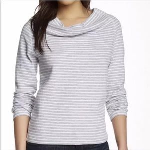 James Perse striped cowl boat neck shirt